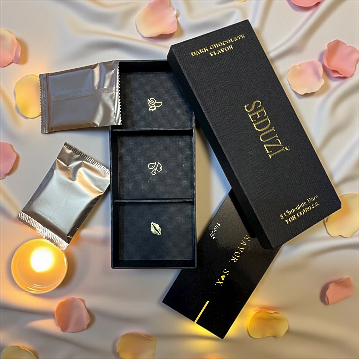 SEDUZI Dark Chocolate– All-Natural Aphrodisiac Chocolate for Energy, Passion & Intimacy, Romantic Anniversary, Wedding and Birthday Gift
